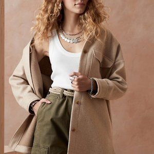 New White Ribbed Scoop-Neck Tank XL